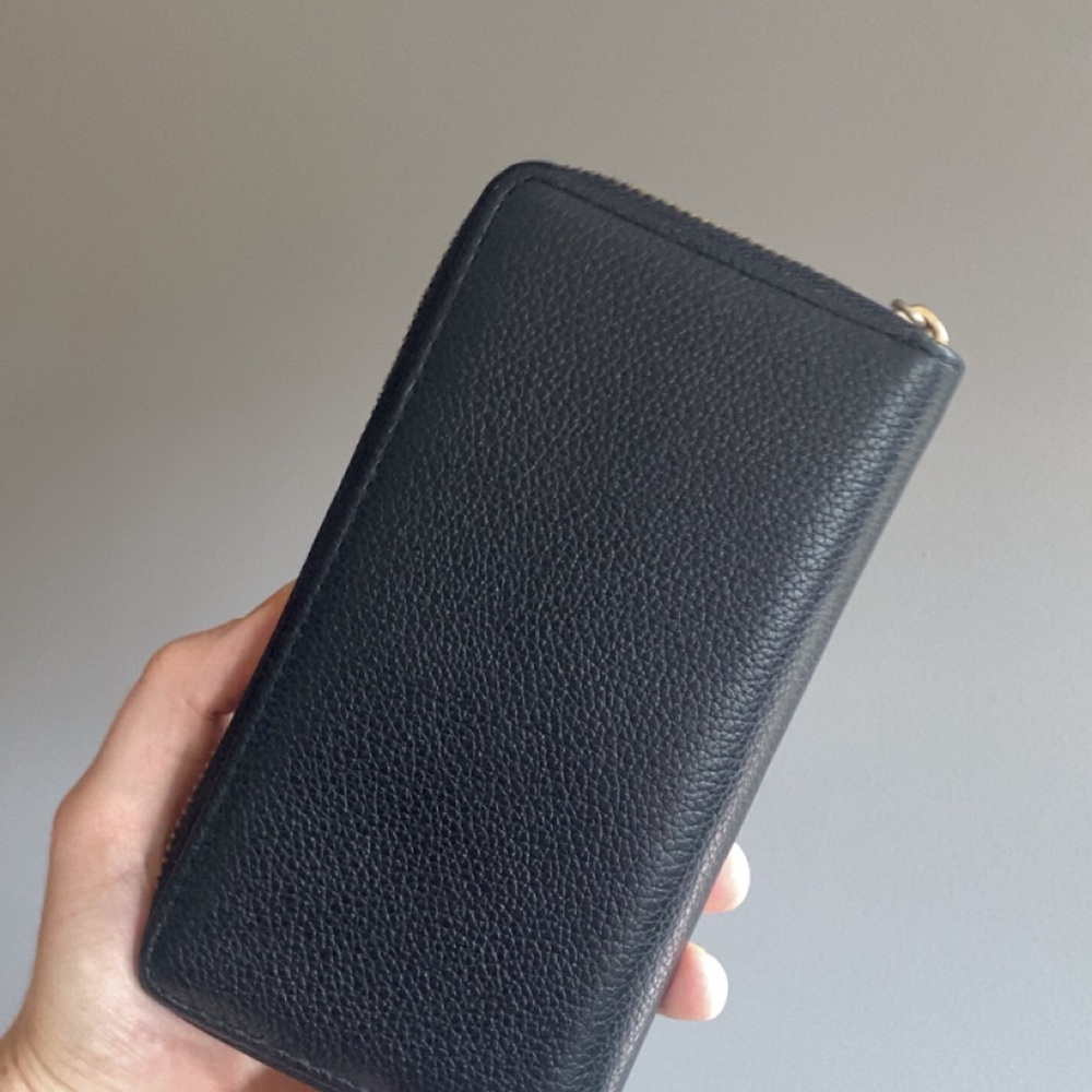 Black Leather Zip Wallet - Picture 6 of 6
